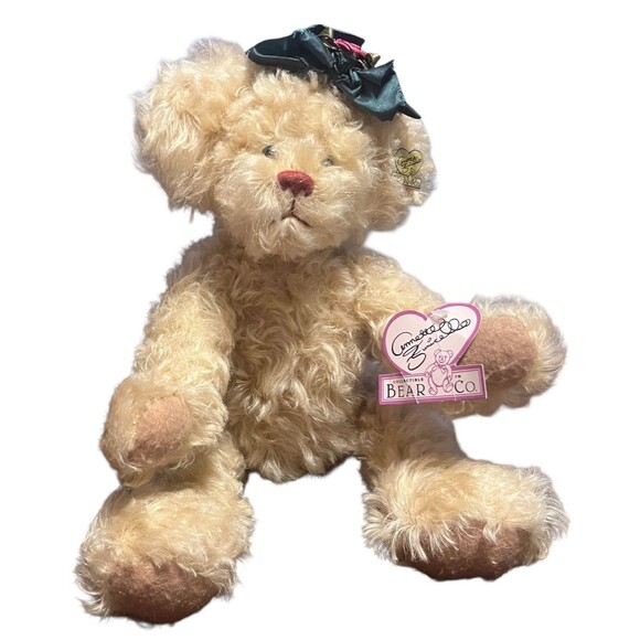 Vintage Annette Funicello Collectible Mohair Artist Style Teddy Bear Green Hat - Picture 1 of 10